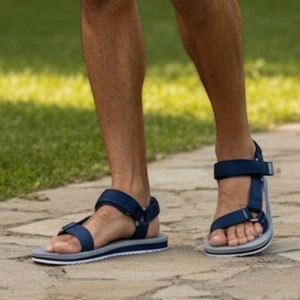Columbia Red River Mens Strappy Sandals Size 13 Outdoor Water Navy Blue Grey